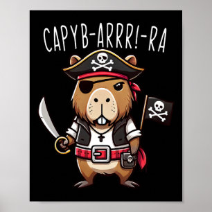 Póster Capyb-arrr-ra Pirate Capybyra Halloween Boys