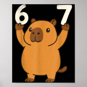 Póster Capybara 67 Meme Seis Siete Divertido