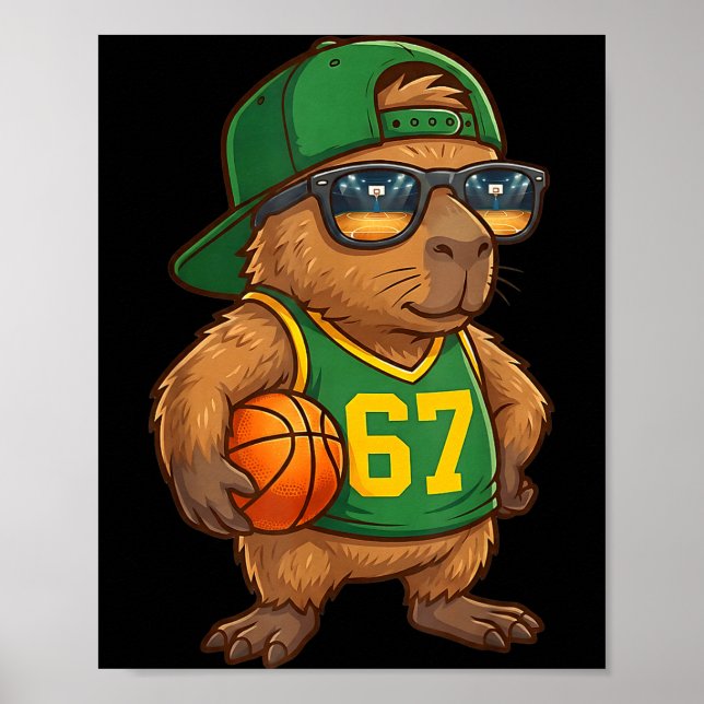 Póster Capybara Basketball 67 Gen Alpha Slang Srts Men Bo (Frente)