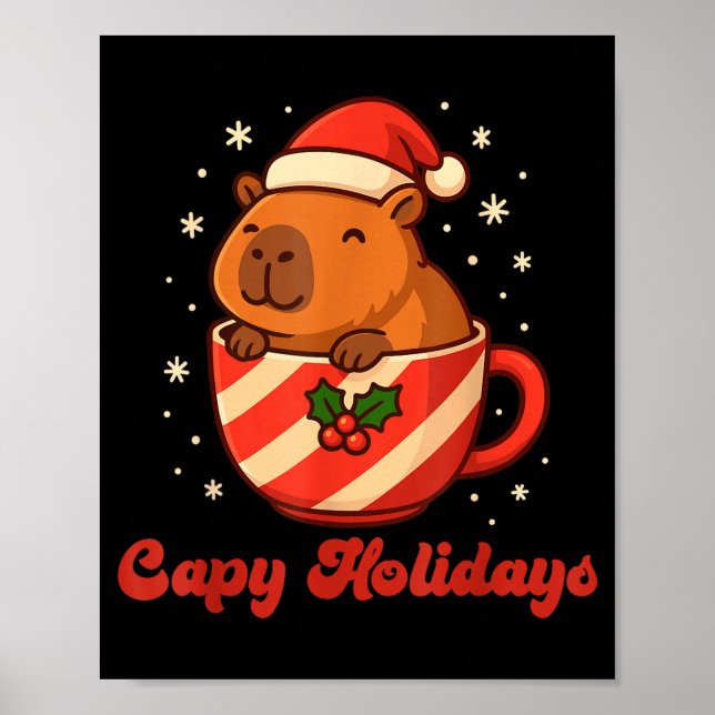 Póster Capybara Christmas Shirt, Funny Capy Holidays  (Frente)