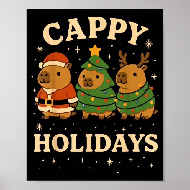 Póster Capybara Christmas Shirt, Funny Capy Holidays  (Frente)
