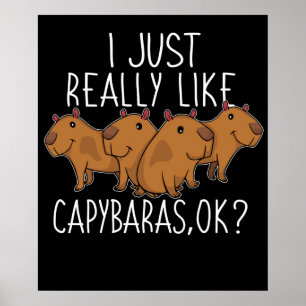 Póster Capybara Gift Kids Women Cute Capybara