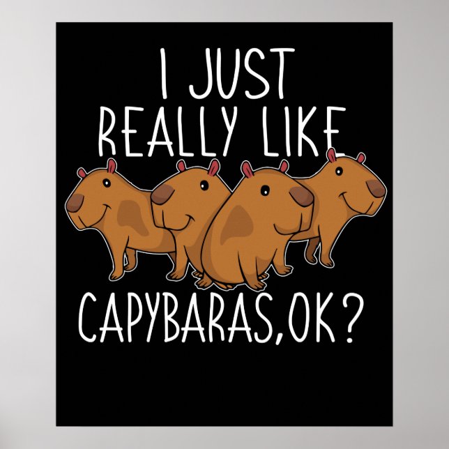 Póster Capybara Gift Kids Women Cute Capybara (Frente)