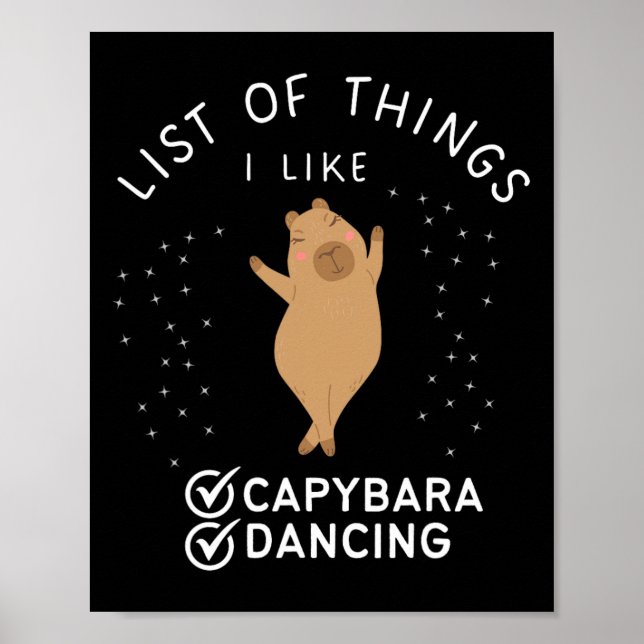 Póster Capybara Graciosa bailarina amante del Capibara Da (Frente)