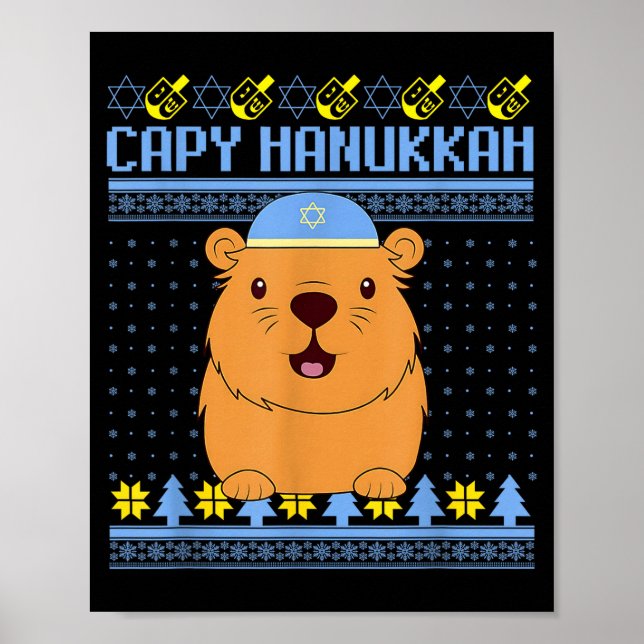 Póster Capybara Hanukkah Capy Hanukkah Chanukah Jewish Ki (Frente)