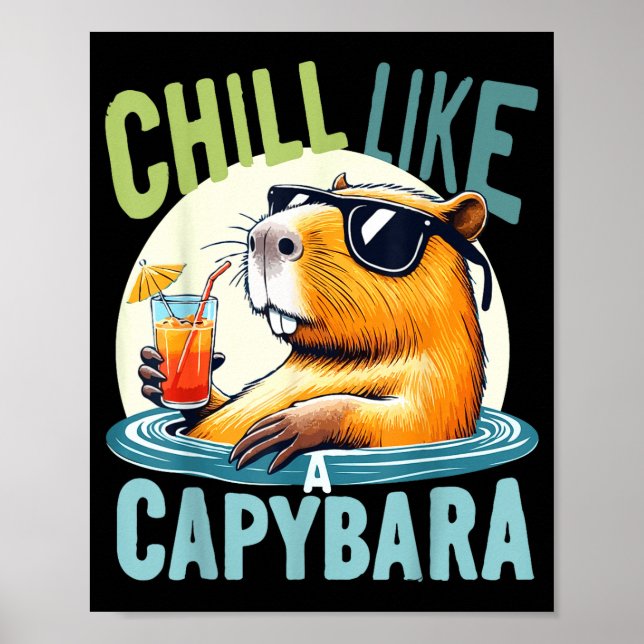 Póster Capybara Holidays - Funny Quote Gift Zen Fashion D (Frente)