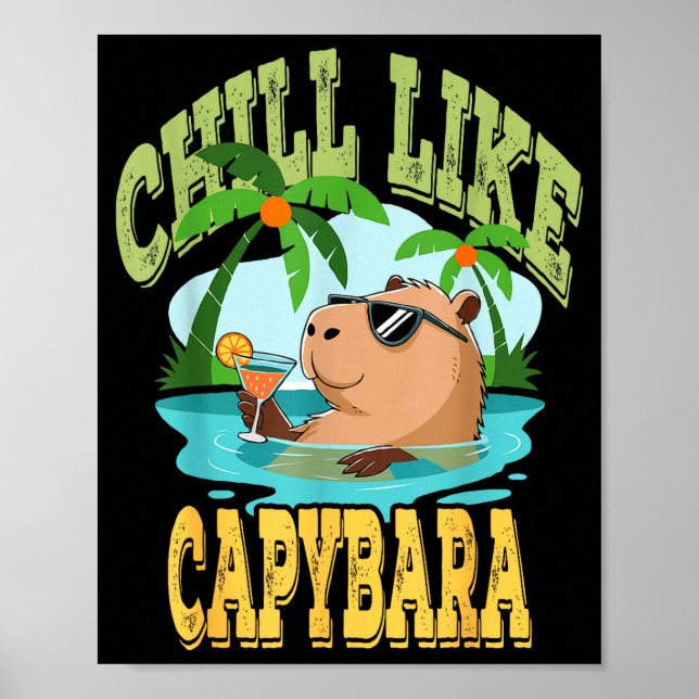 Póster Capybara Holidays - Funny Zen Rodent Quote Gift  (Frente)