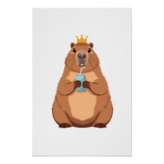 Póster Capybara King Poster, Cute Animal Wall Art for Kid (Anverso)