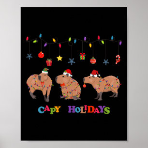 Póster Capybara Merry Christmas
