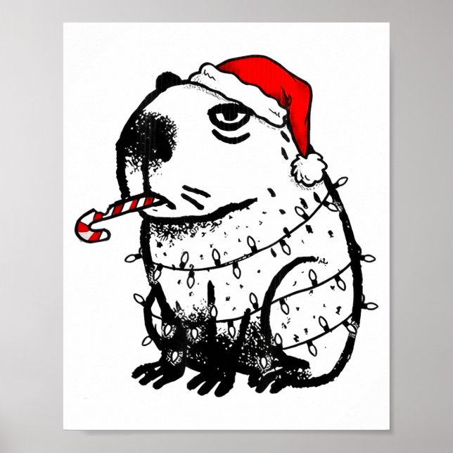 Póster Capybara Smoking Christmas Ugly Cigarette Gen Z  (Frente)