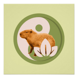 Póster Capybara Zen Yin Yang Naturaleza Pacífica