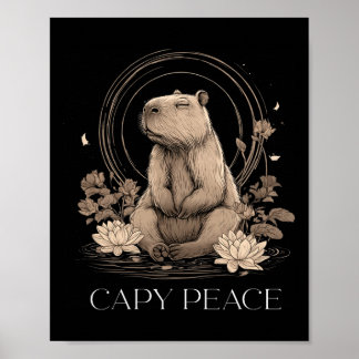 Póster Capyra Peace Cute Yoga 