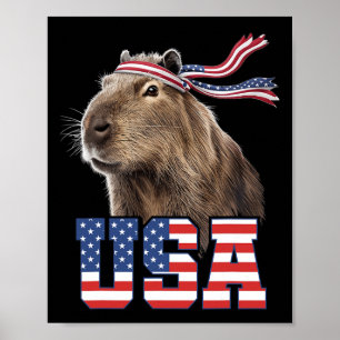 Póster Capyra Usa Bandera Patriótica Americana Hombres Mu
