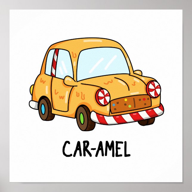 Póster Car-amel Funny Candy Car Pun (Frente)