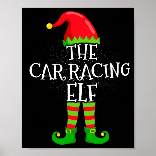 Póster Car Racing Elf Family Matching Christmas Group  (Frente)