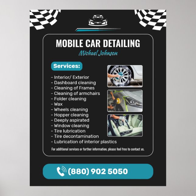 Póster Car Wash Auto Detailing (Frente)