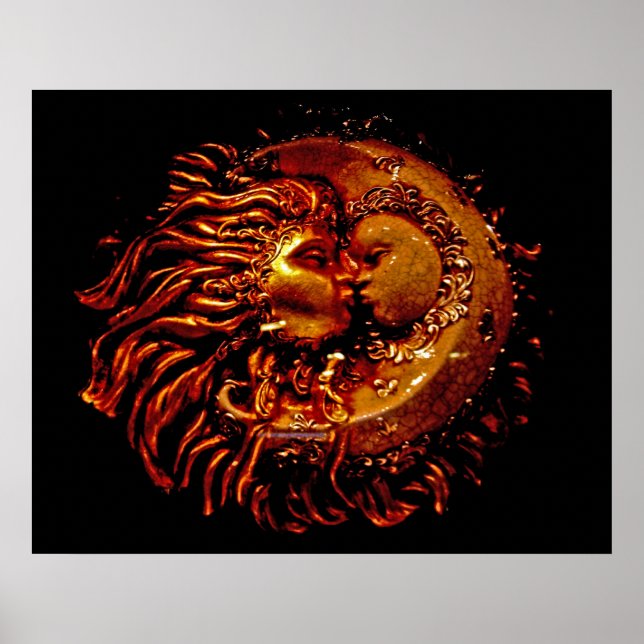 Póster Cara a cara de sol y luna (Frente)