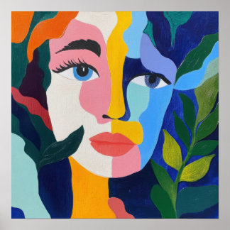 Póster Cara abstracta colorida