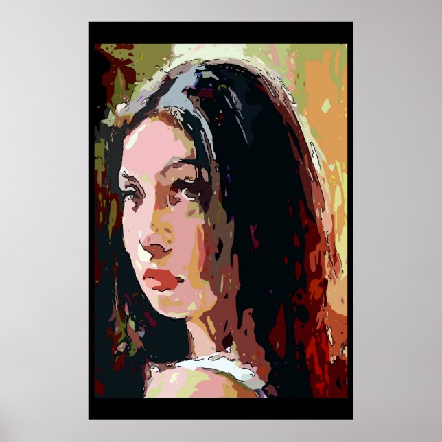 Póster Cara abstracta del Chica (Frente)