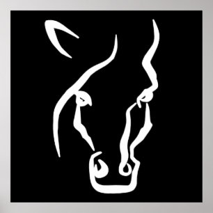 Póster Cara blanca del caballo