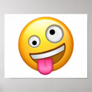 Póster Cara con un ojo grande y un pequeño - emoji