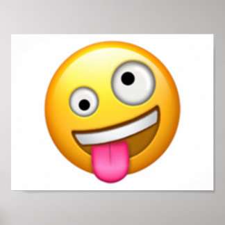 Póster Cara con un ojo grande y uno pequeño - Emoji