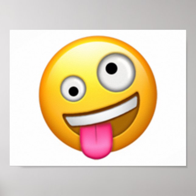 Póster Cara con un ojo grande y uno pequeño - Emoji (Frente)