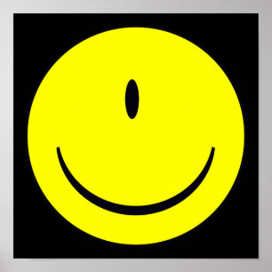 Póster Cara con un Poster de Rótulo gracioso de un ojo