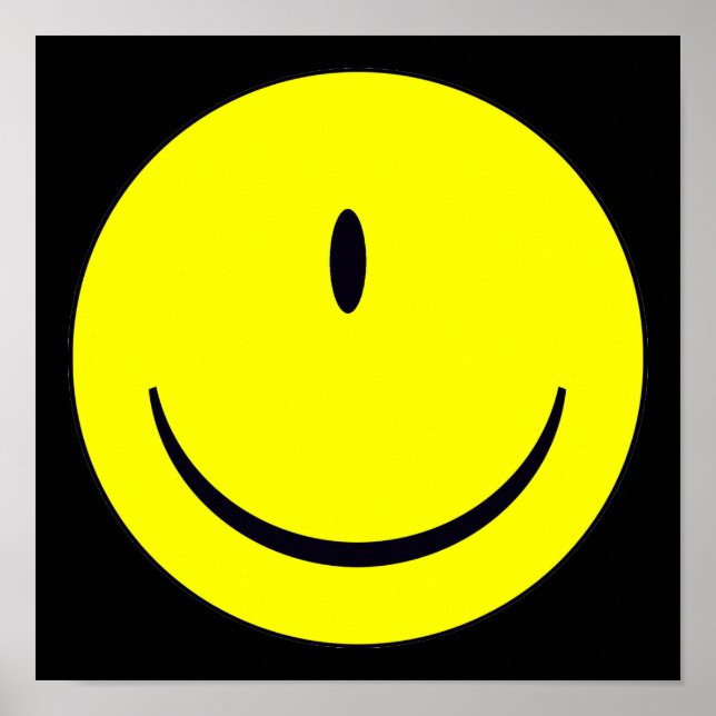 Póster Cara con un Poster de Rótulo gracioso de un ojo (Frente)