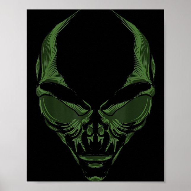 Póster Cara de Alien Verde (Frente)