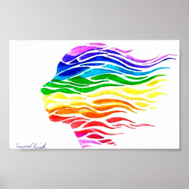 Póster Cara de arco iris (Frente)