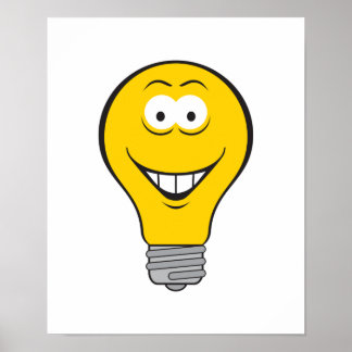 Póster Cara de bombilla de luz