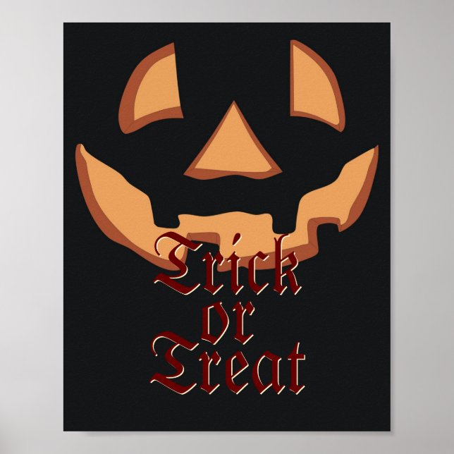 Póster Cara de calabaza para Halloween (Frente)