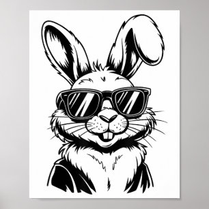 Póster Cara De Conejo Con Sombrillas Para Hombres Niños C