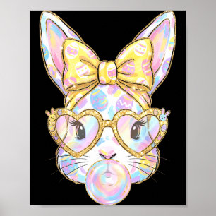 Póster Cara de conejo de conejito lindo gafas de tinte de