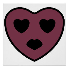 Póster Cara de corazón