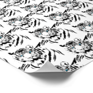 Póster Cara de felino salvaje amante de animales Tigre de