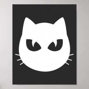 Póster cara de gato blanco