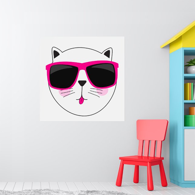 Póster Cara de gato de Guay con gafas de sol rosadas lind (Subido por el creador)