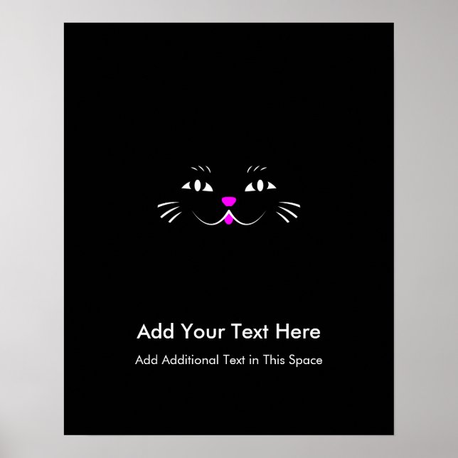 Póster Cara de gato gatito divertida (Frente)