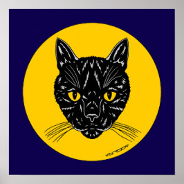 Póster Cara de gato negro