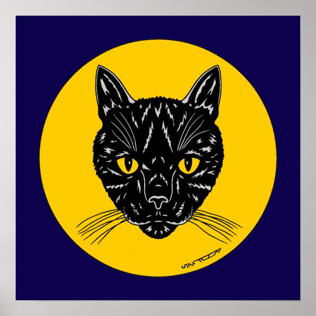 Póster Cara de gato negro (Frente)