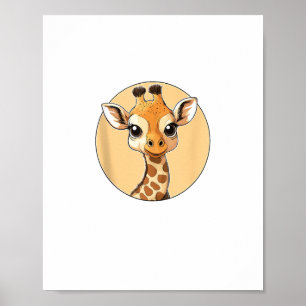 Póster Cara de jirafa linda Ojos lindos Estilo safari