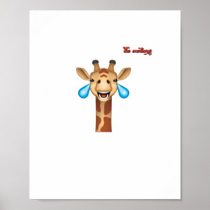 Póster cara de jirafa llorando feliz emoji  