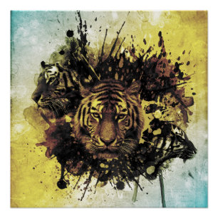 Póster cara de león