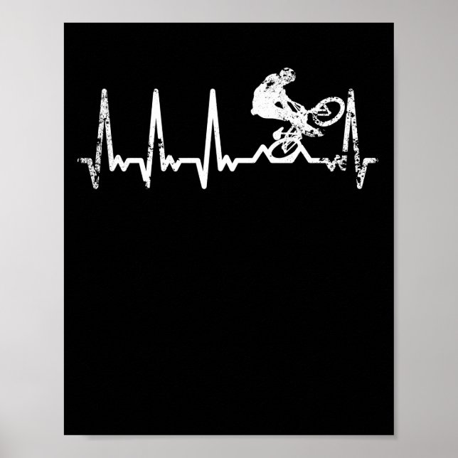 Póster Cara de medio tubo de BMX heartbeat (Frente)