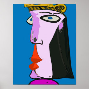 Póster Cara de mujer, cubismo