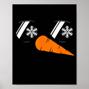 Póster Cara de muñeco de nieve genial Gles Navidad Xmas D