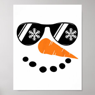 Póster Cara de muñeco de nieve genial traje de Navidad Xm