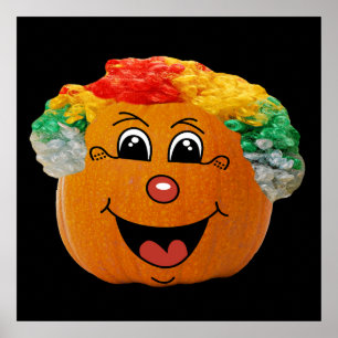 Póster Cara de payaso Jack o' Lantern, Calabaza de Hallow